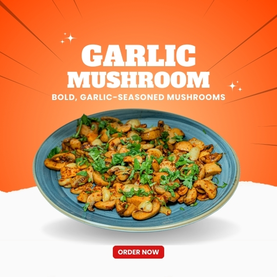 Order Online garlic mushroom - Mushrooms sauted with garlic and herbs, great as a side dish. - Quality Online Food Ordering in kathmandu - powered by partySewa